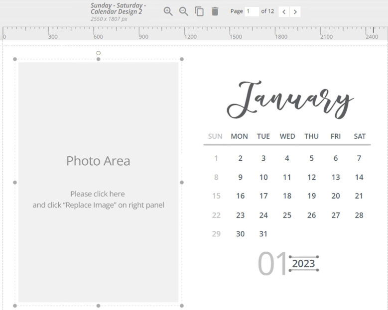 2025 Desk Calendar Template, Printable Photo Calendar, Monthly Calendar, Year Calendar, Editable Corjl, Photoshop 1