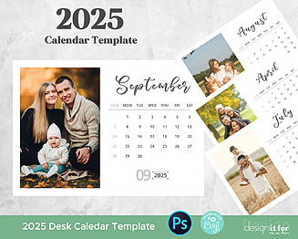 2025 desk photo calendar template