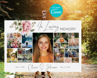 Funeral Welcome Sign Funeral Photo Collage Template